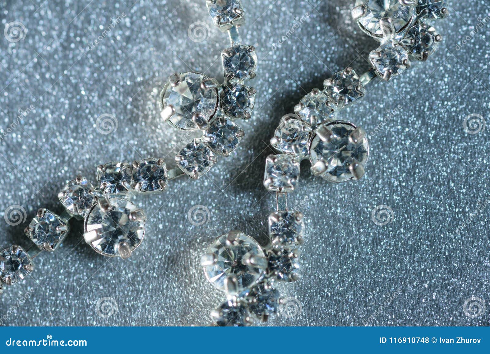 Jewels with Diamonds Closeup on a Light Background Stock Photo Image