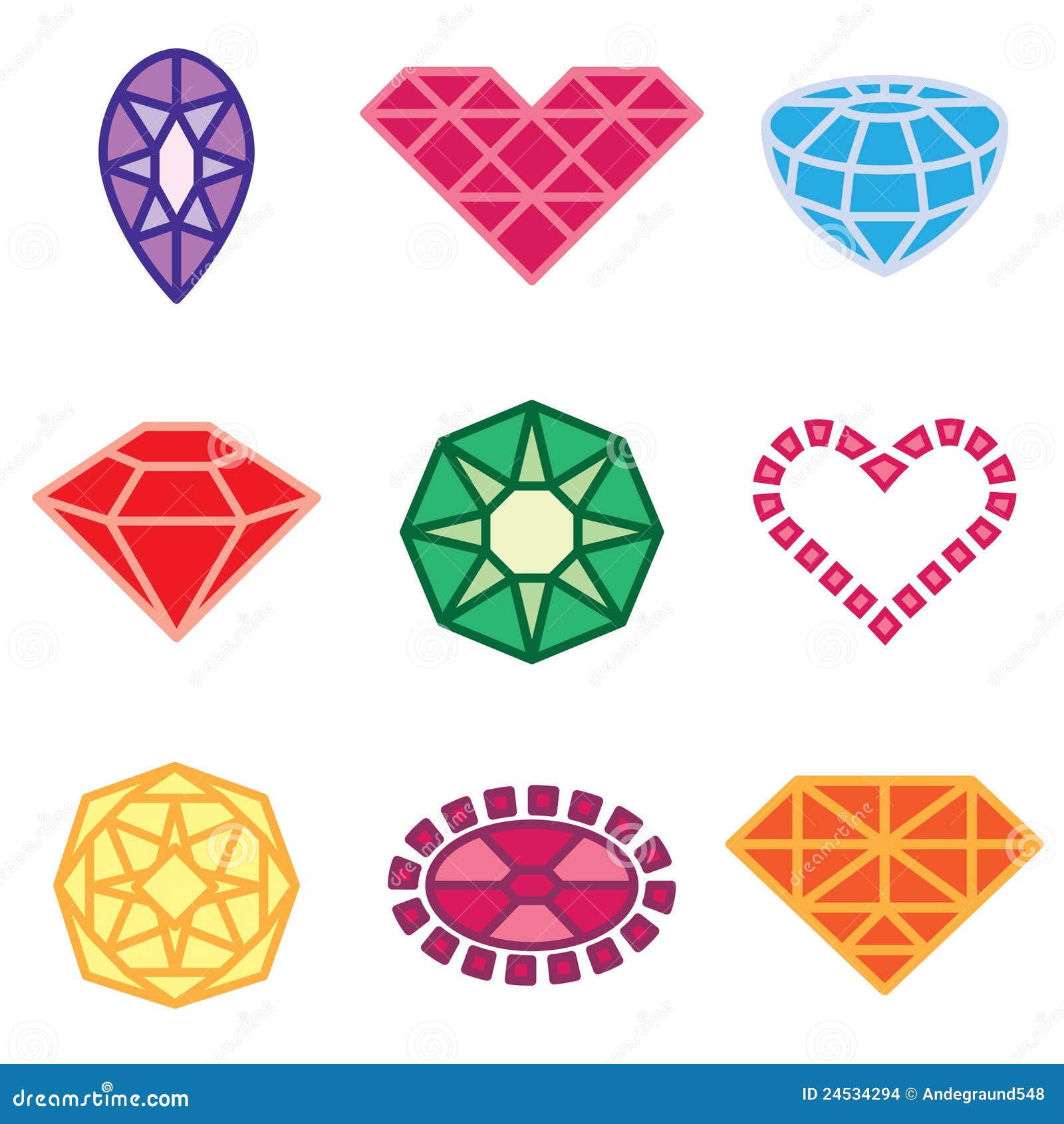 Jewels and diamonds icons stock illustration. Illustration of stones