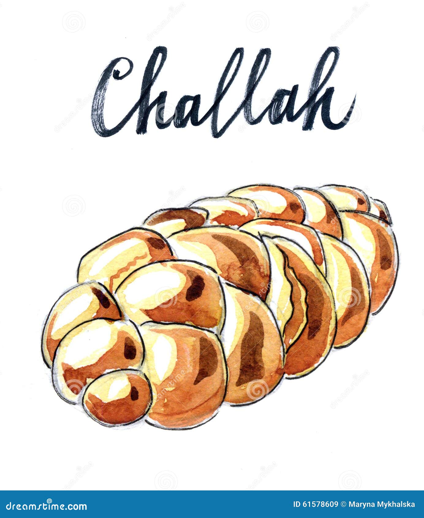 Jewish braided challah stock vector. Illustration of food 61578609