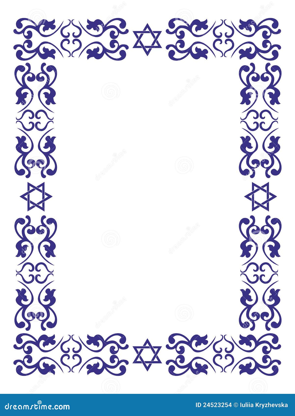 jewish floral border with david star