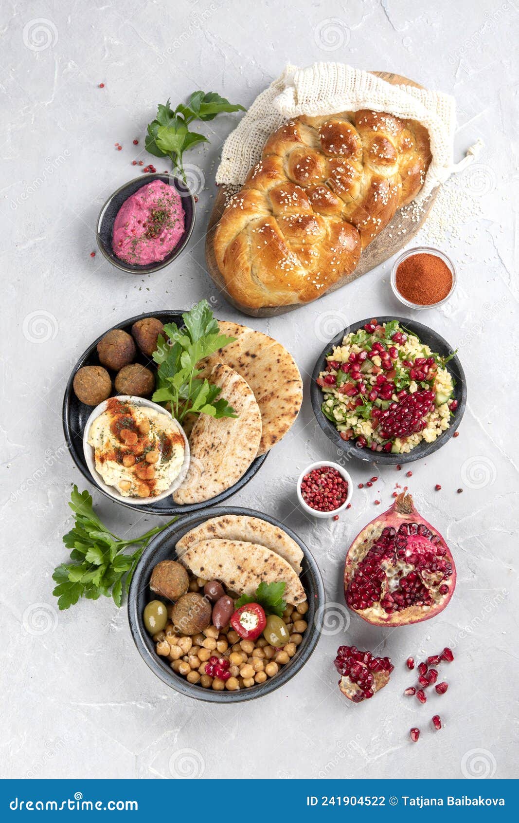 jewish food on light background