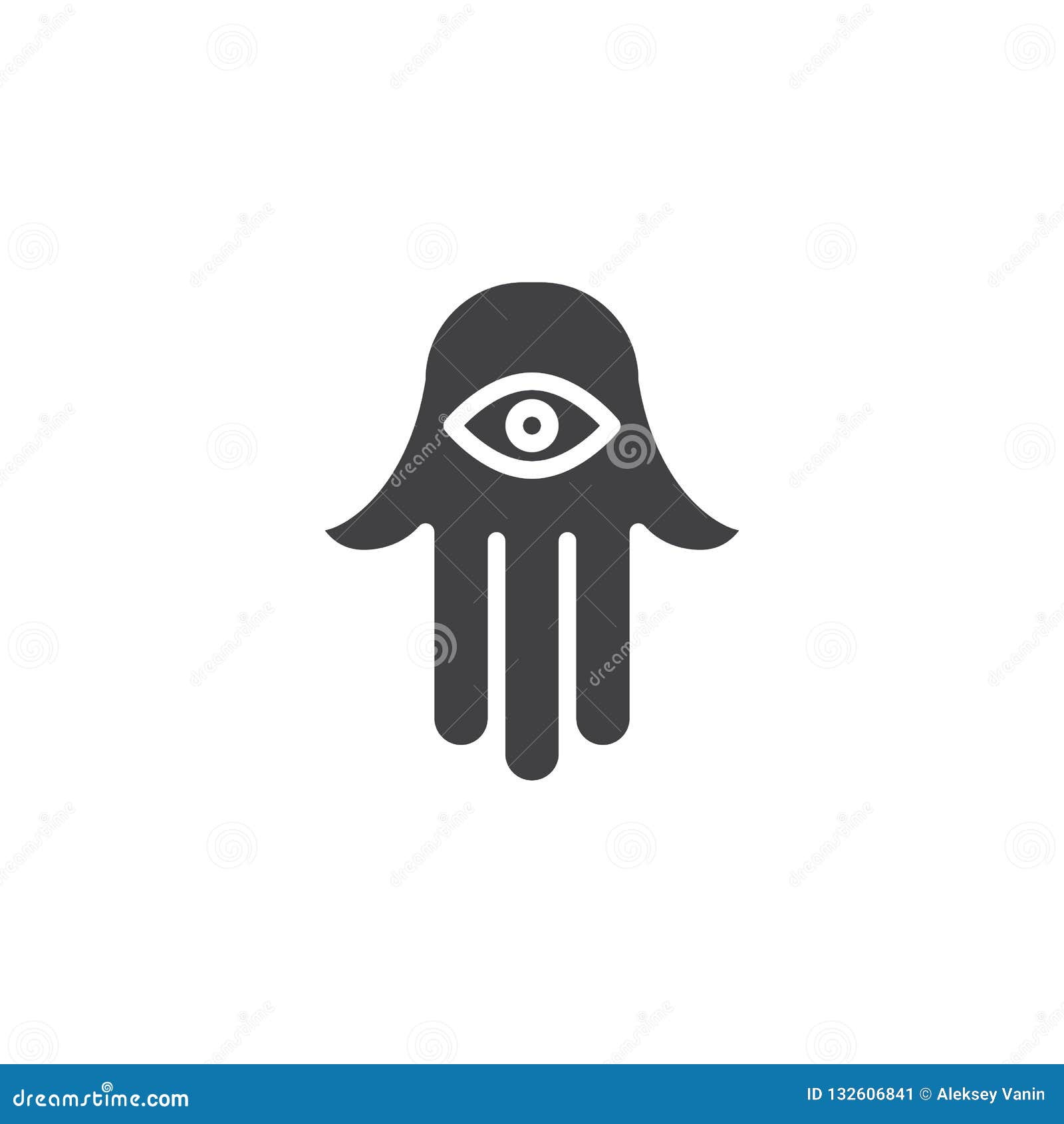 Jewish Hamsa Hand Vector Icon Stock Vector - Illustration of sign ...