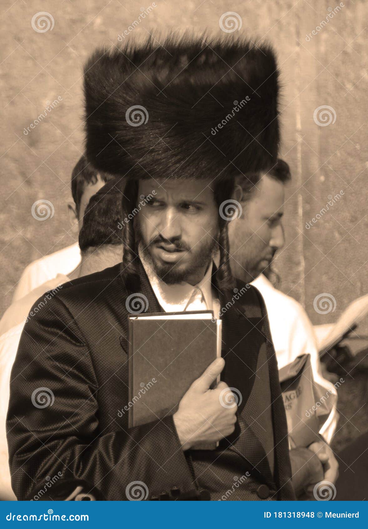 Jewish Hasidic Pray a the Western Wall, Wailing Wall the Place of ...