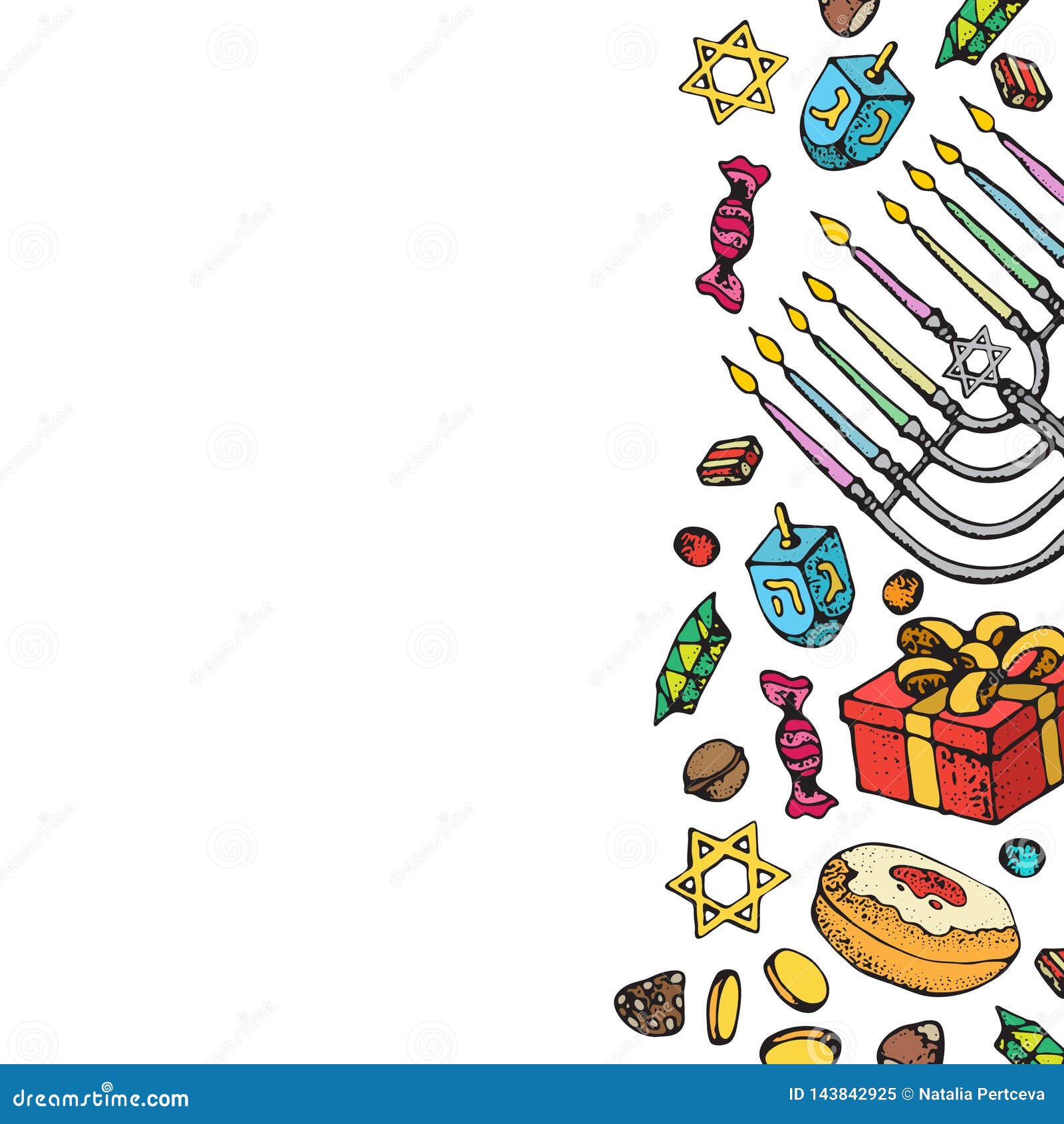 Jewish Holiday Hanukkah Greeting Card Set Of Traditional Chanukah
