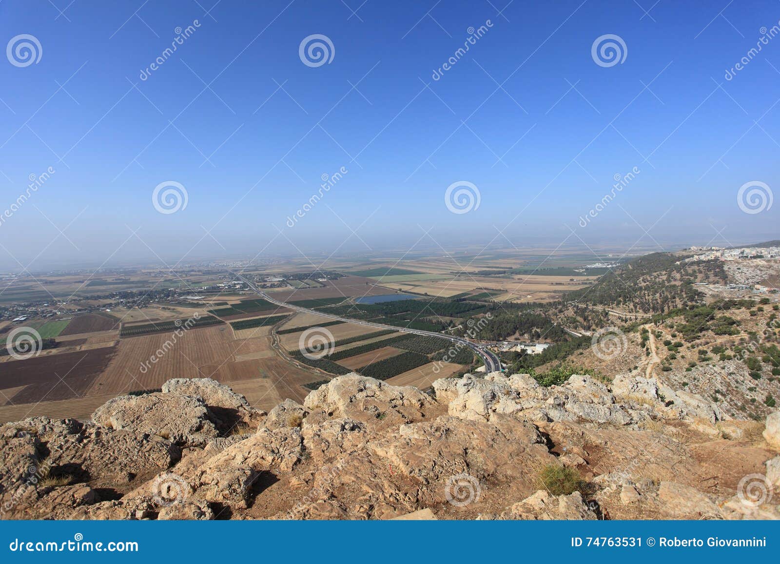 jezreel valley from mount precipice, israel