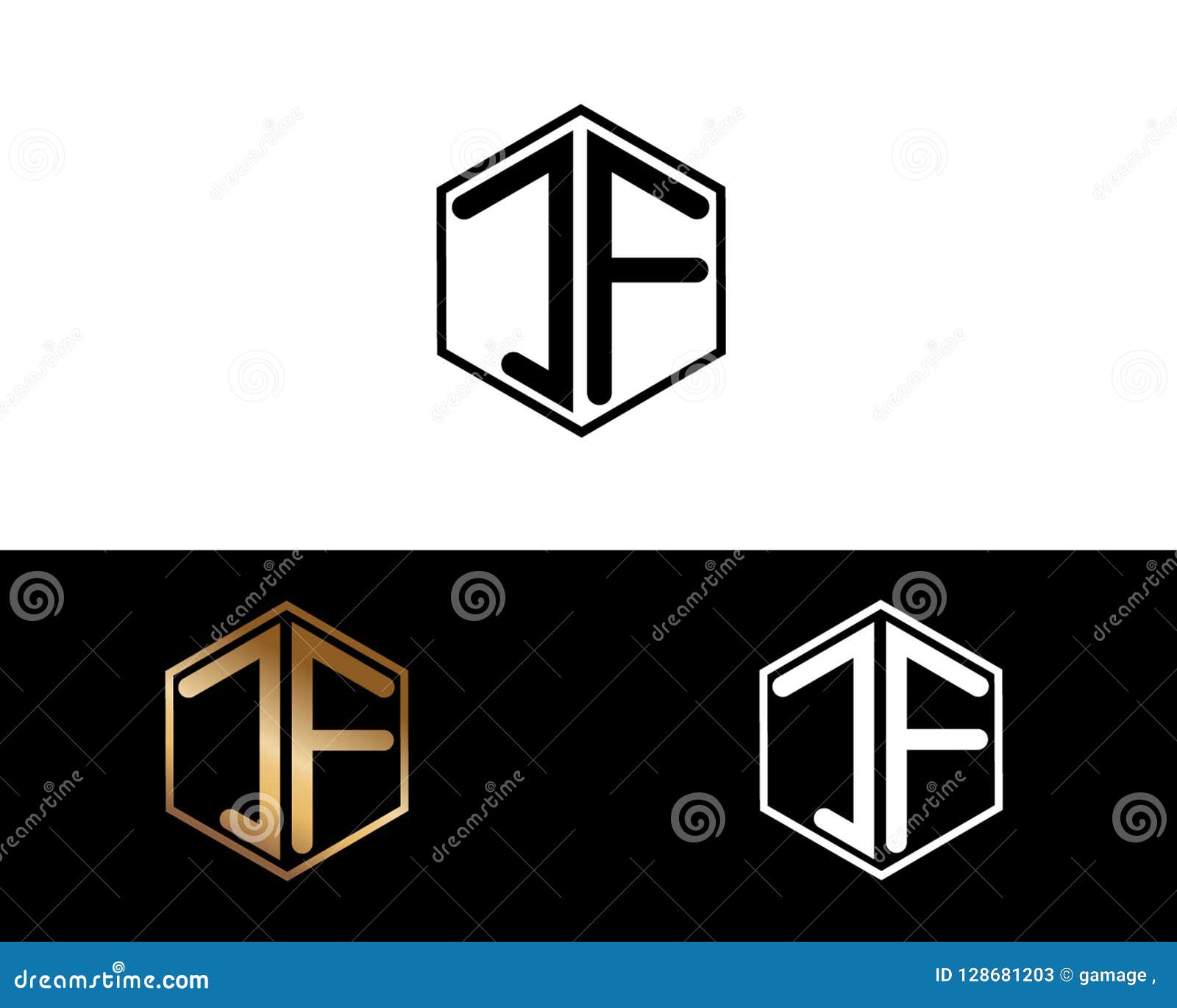 jf letters linked with hexagon  logo