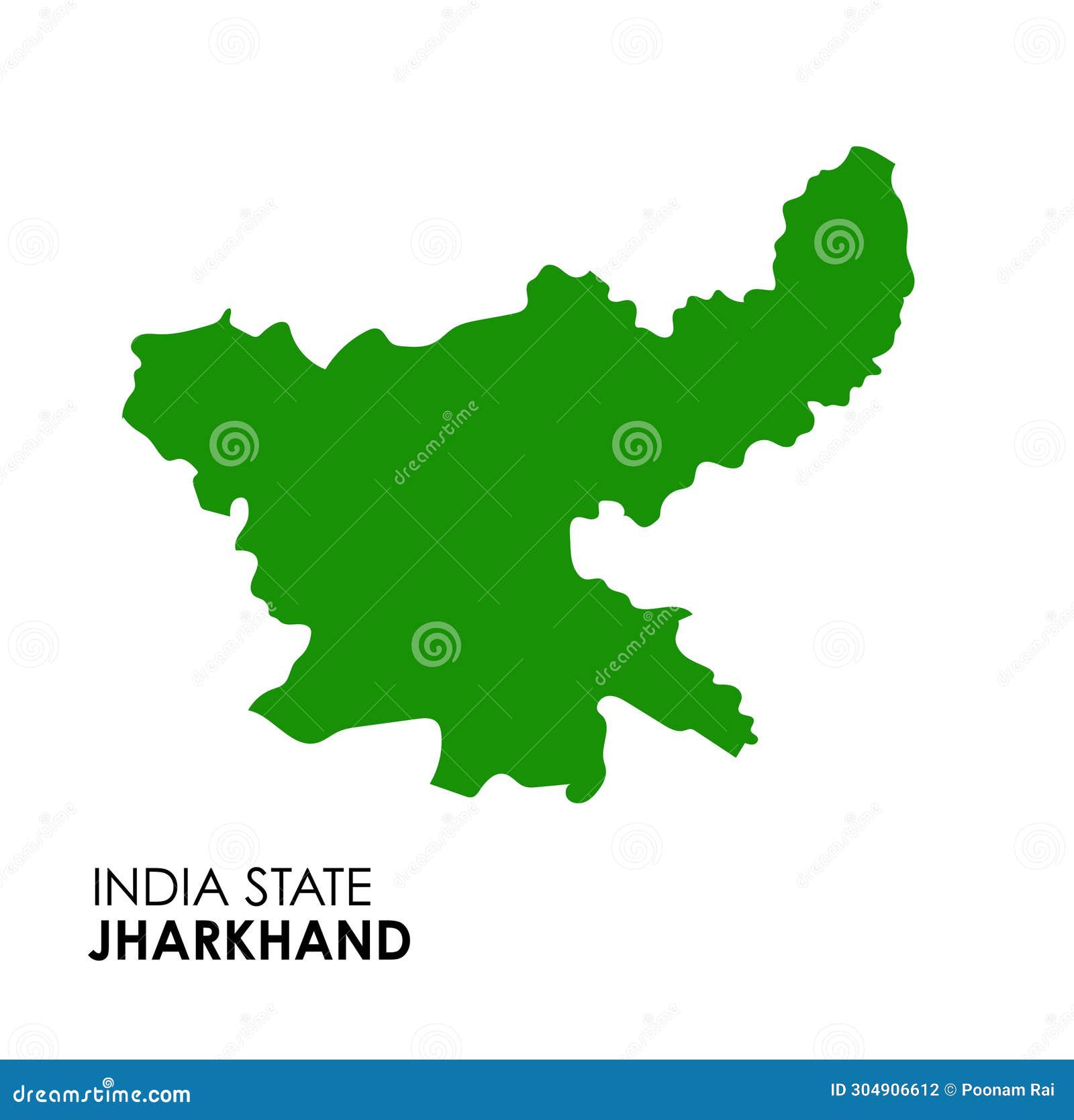Jharkhand Map With Indian National Flag Illustration CartoonDealer