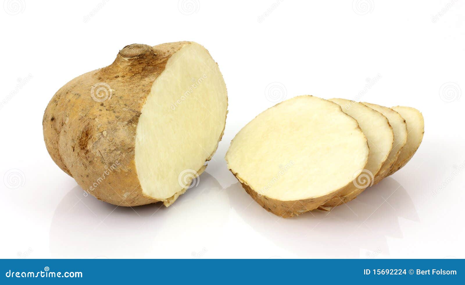 Jicama Root that Has Been Cut and Sliced Stock Photo Image of