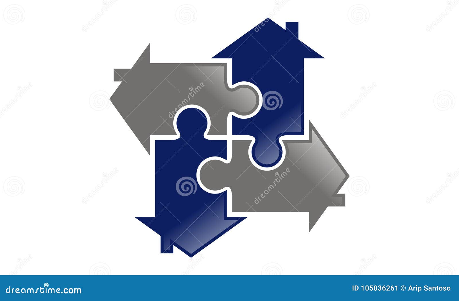 Jigsaw Home Logo Design Template Stock Vector Illustration of living, connection 105036261