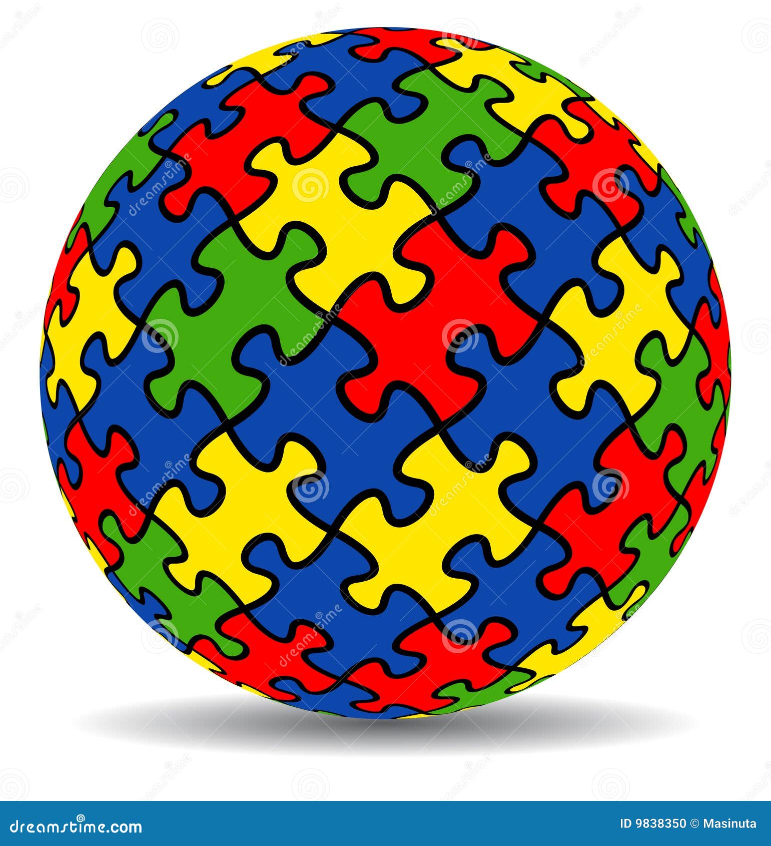 Jigsaw puzzle stock vector. Illustration of colored, sphere 9838350
