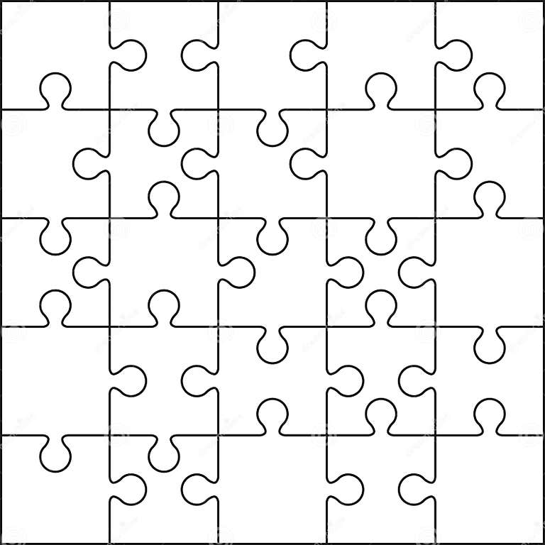 25 Jigsaw Puzzle Blank Template Stock Illustration - Illustration of ...