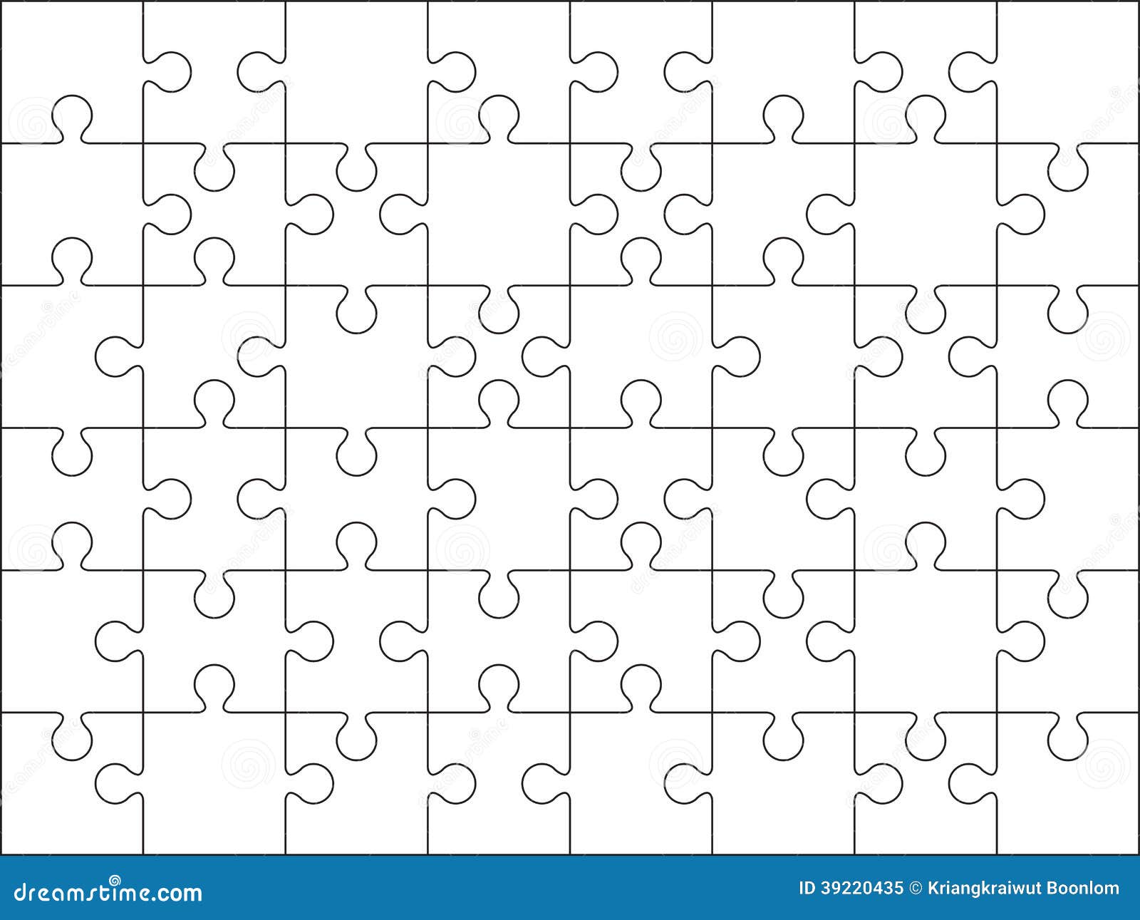 48 Jigsaw Puzzle Blank Template Stock Illustration Illustration Of Isolated Connection 39220435