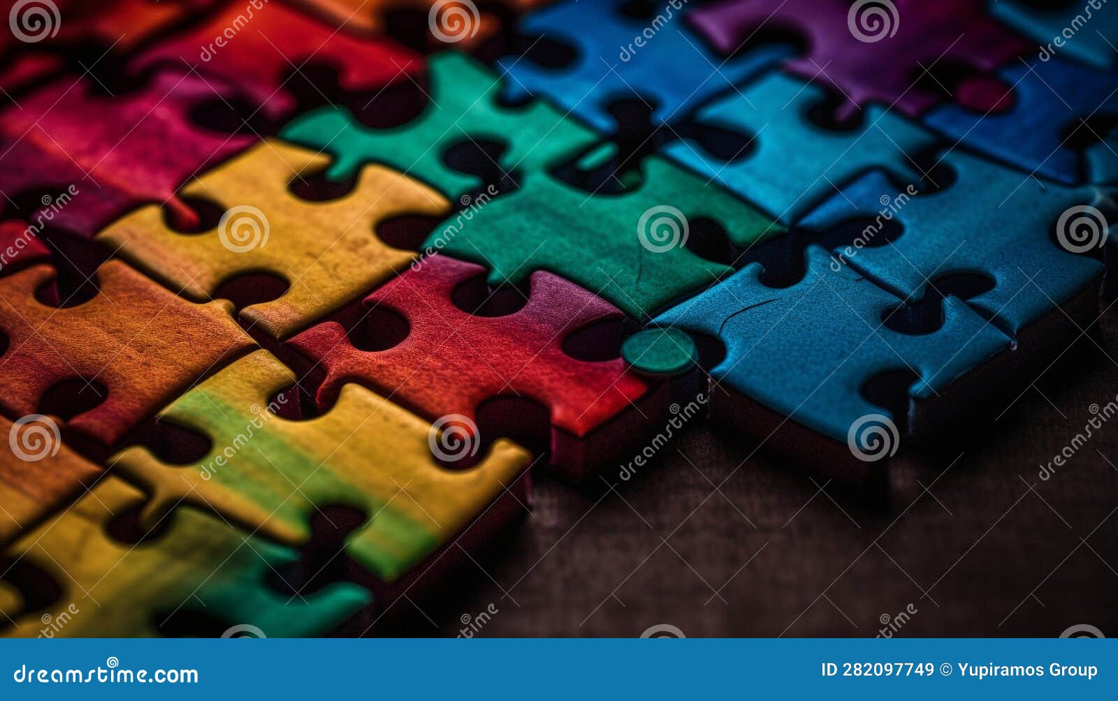 Jigsaw Puzzle Solution Teamwork Connects Ideas for Success in Business