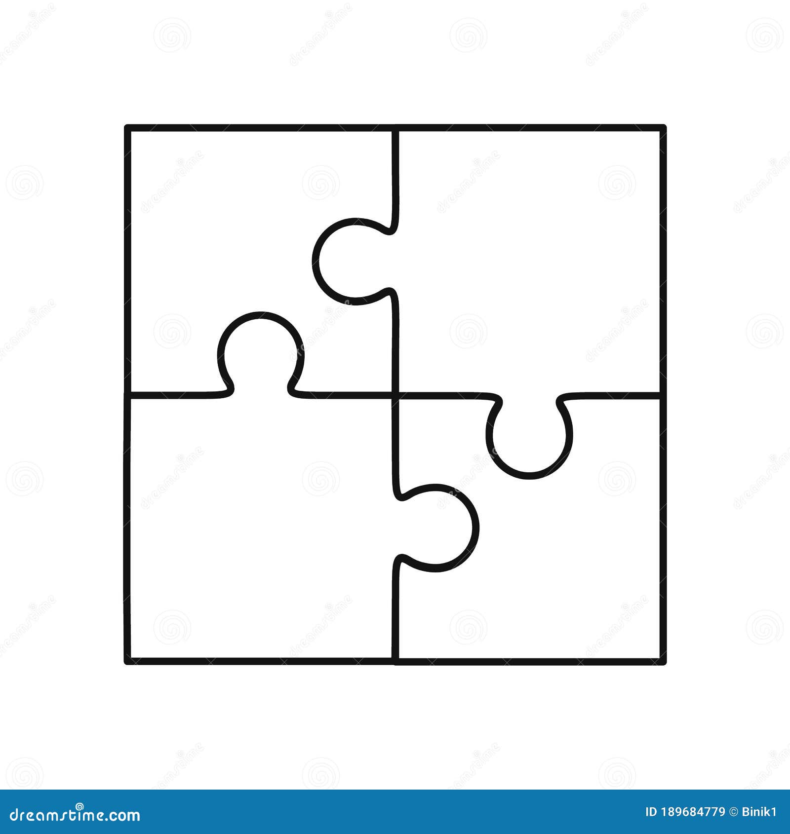 Jigsaw Puzzle Vector, Four Pieces Stock Vector - Illustration of group ...