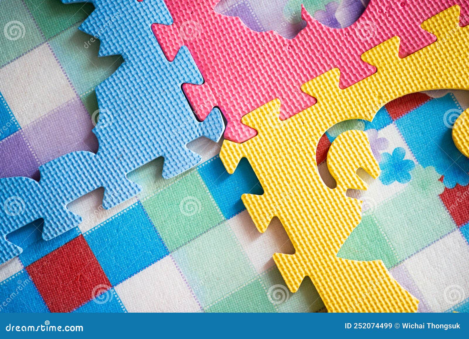 Jigsaw Puzzles Made of Foam are Colorful Stock Image - Image of foam
