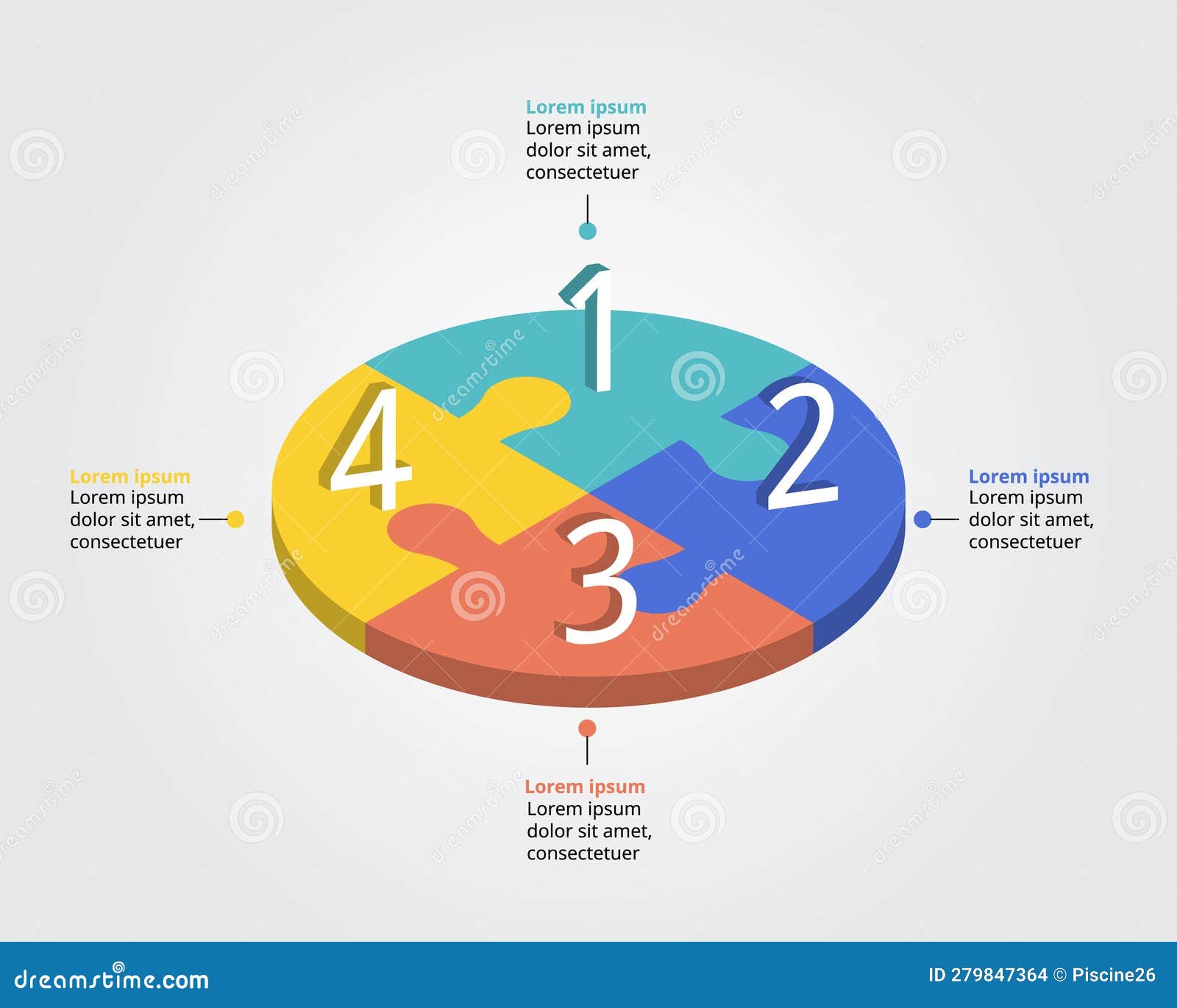 Jigsaw Template With Number For Infographic For Presentation For 4 jigsaw-template-with-number-for-infographic-for-presentation-for-4