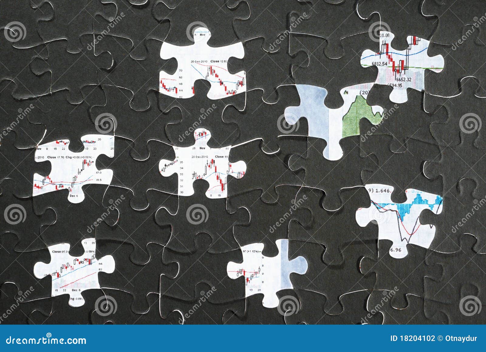 Jigzaw Puzzle and Economic Graph Stock Photo Image of life, business