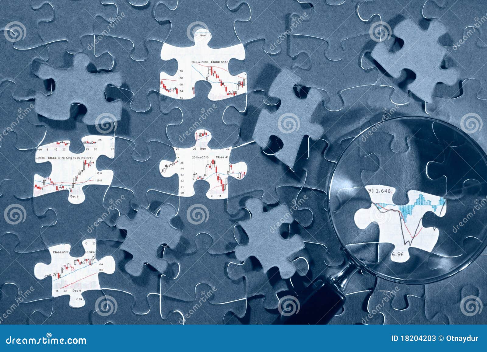 Jigzaw Puzzle and Economic Graph Stock Image Image of jigsaw