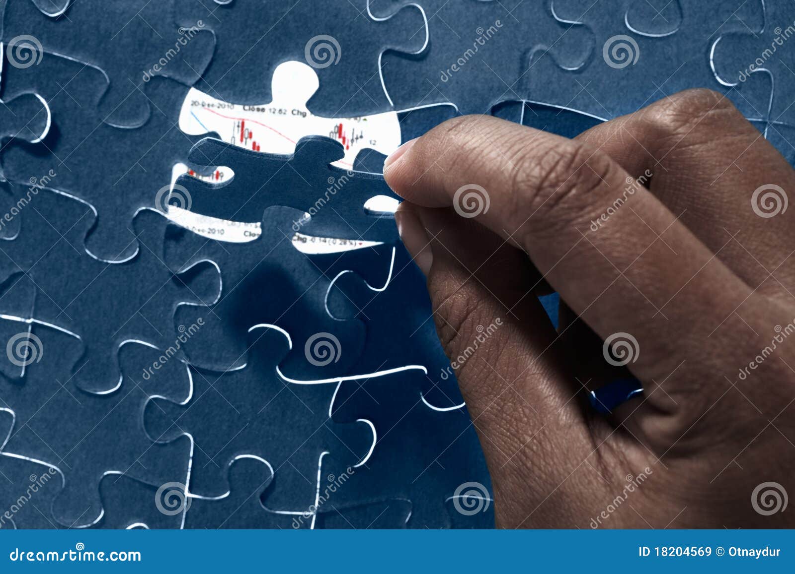 Jigzaw Puzzle and Economic Graph Stock Image Image of discover, piece