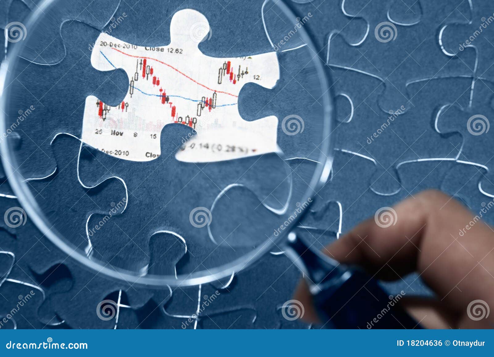 Jigzaw Puzzle and Economic Graph Stock Photo Image of still, finger