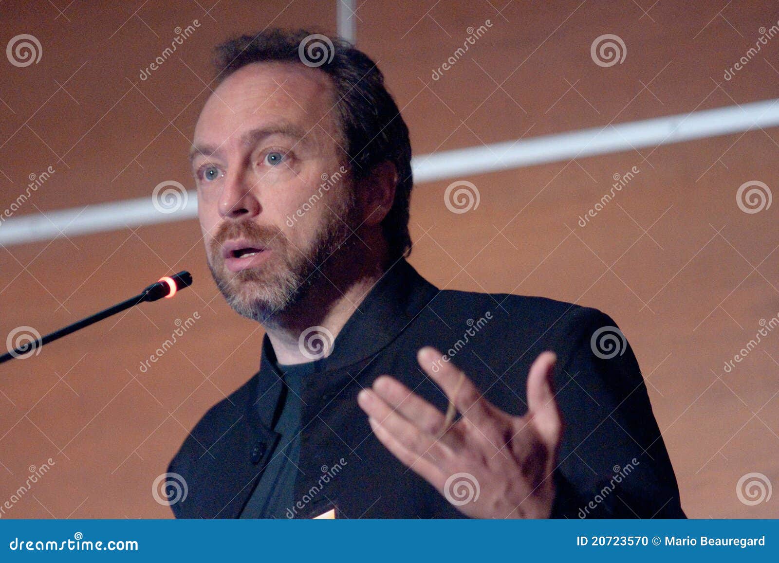 Jim Wales C Founder Wikipedia Greets Editorial Stock Photo - Stock Image