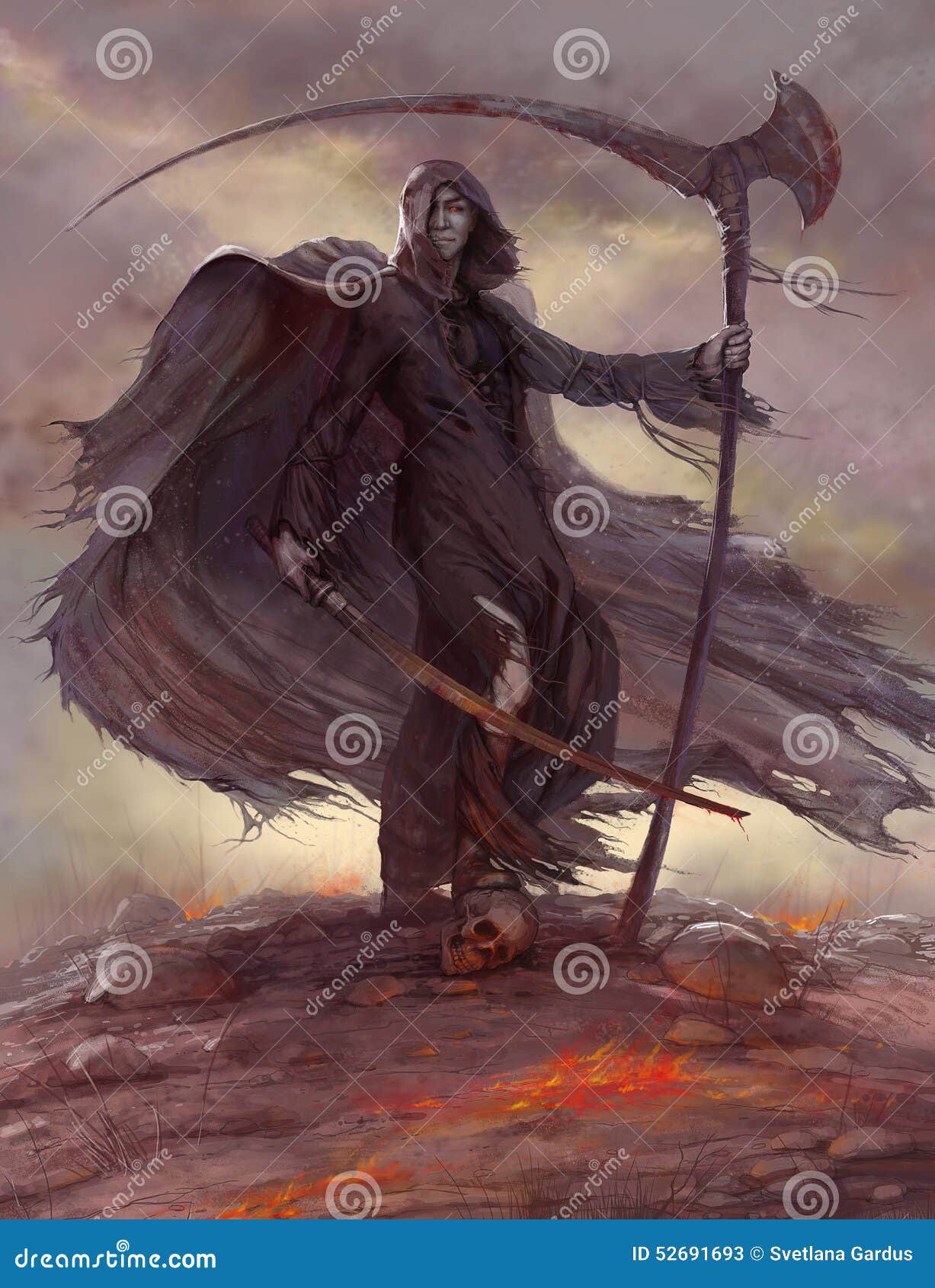 De La Apocalipsis, Scytheman Stock de ilustración Ilustración