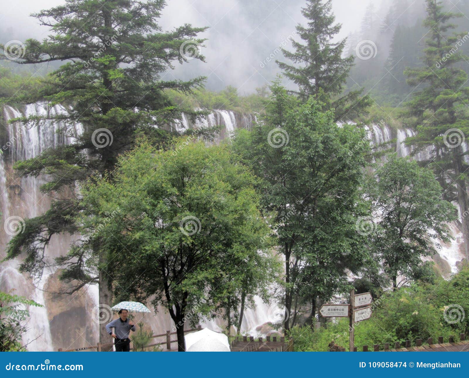 Nuorilang Waterfall Jiuzhaigou World Natural Heritage Editorial Stock