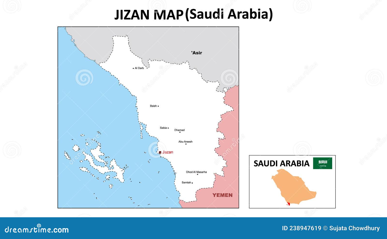 jizan map. political map of jizan. jizan map of saudi arabia with white color