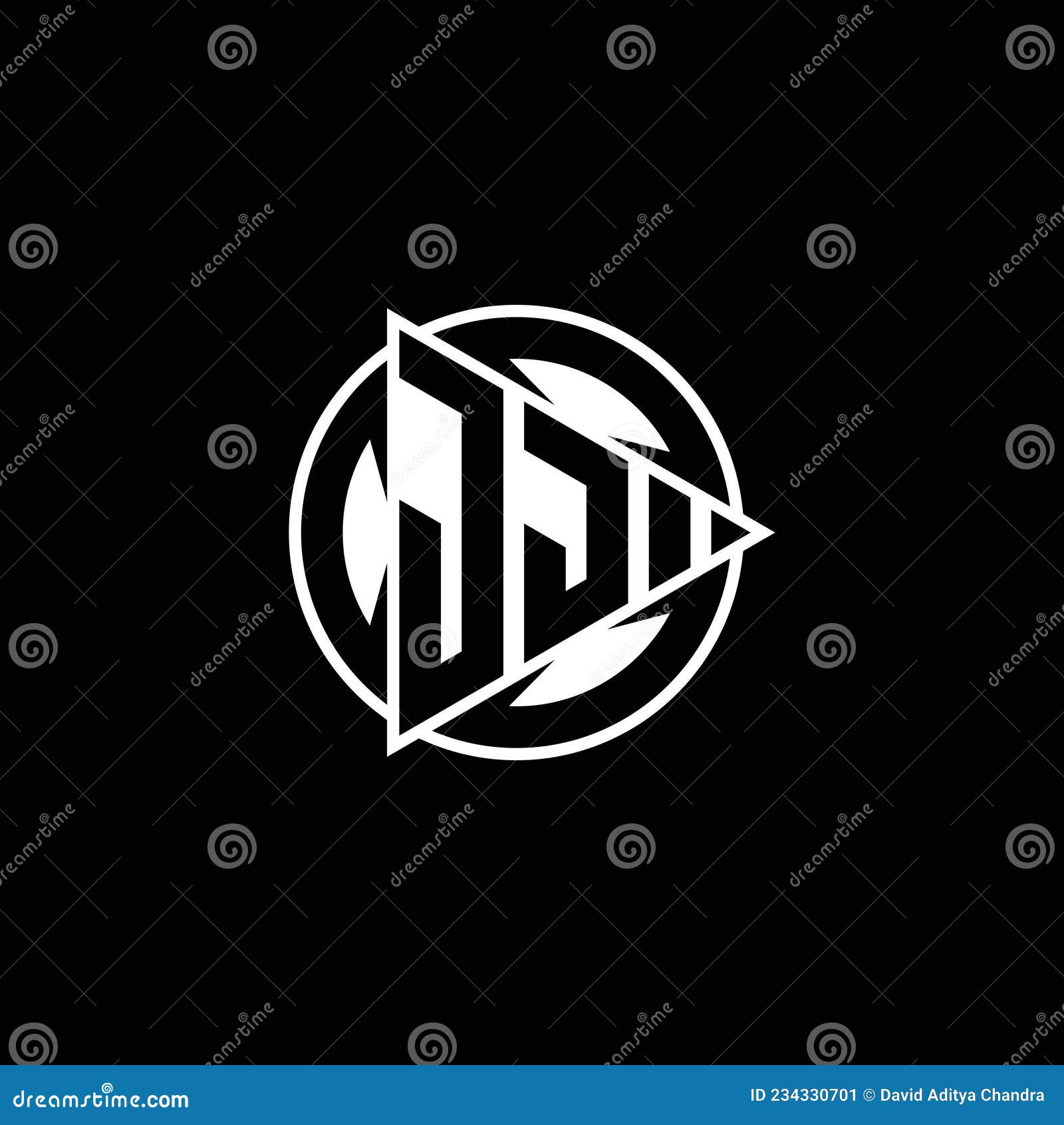 JJ Logo Monogram Triangle Play Shape Circle Rounded Stock Vector ...