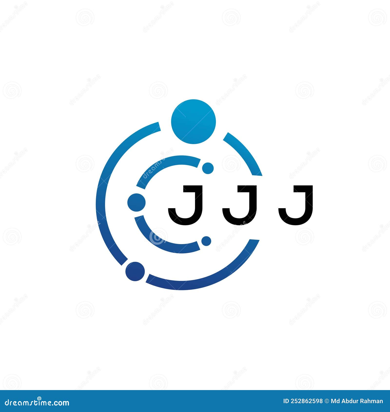 JJJ Letter Technology Logo Design on White Background. JJJ Creative