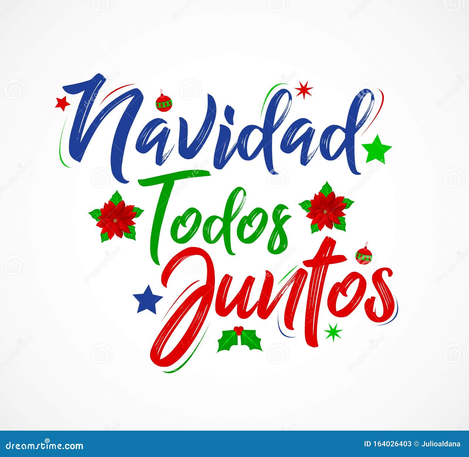 navidad todos juntos, christmas all together, spanish text lettering 