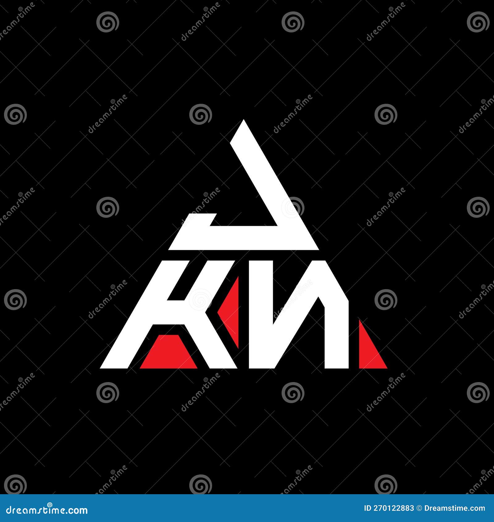 jkn triangle letter logo  with triangle . jkn triangle logo  monogram. jkn triangle  logo template with red