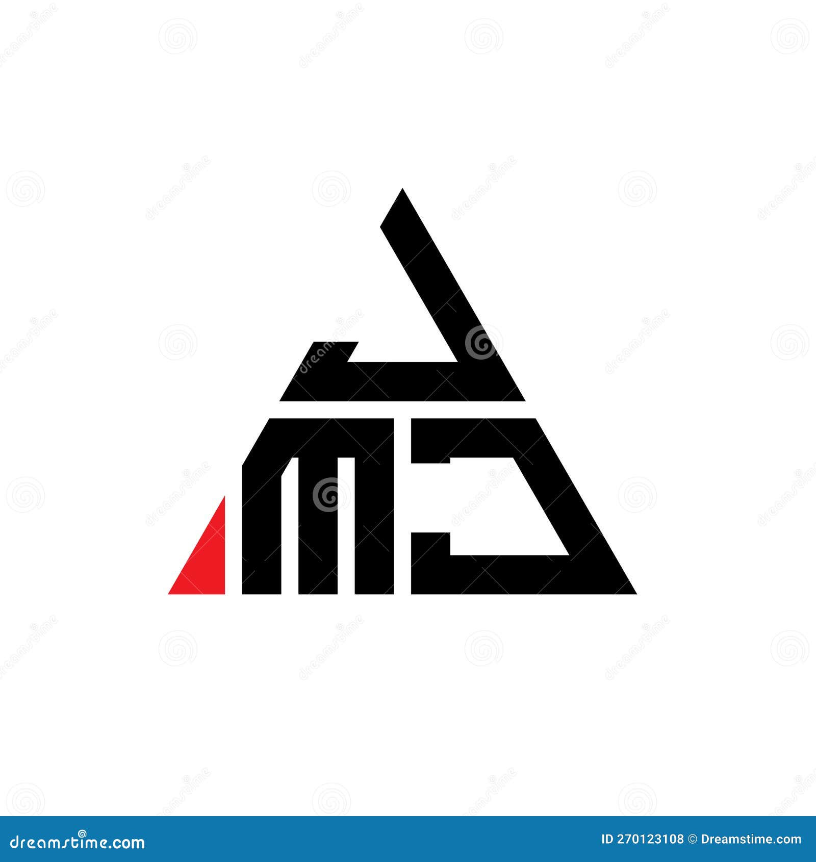 jmj triangle letter logo  with triangle . jmj triangle logo  monogram. jmj triangle  logo template with red