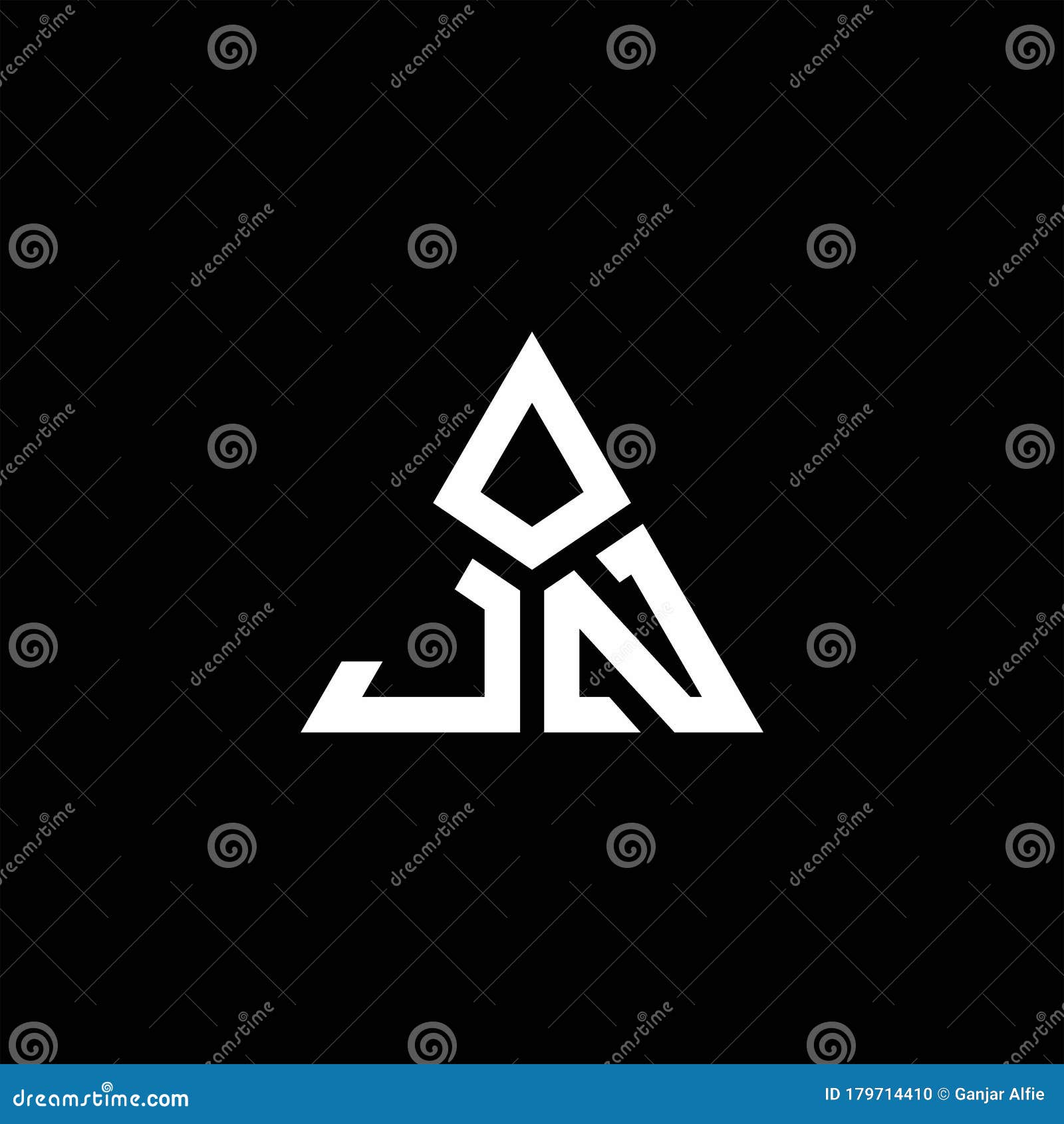 JN Monogram Logo With 3 Pieces Shape Isolated On Triangle Stock Vector