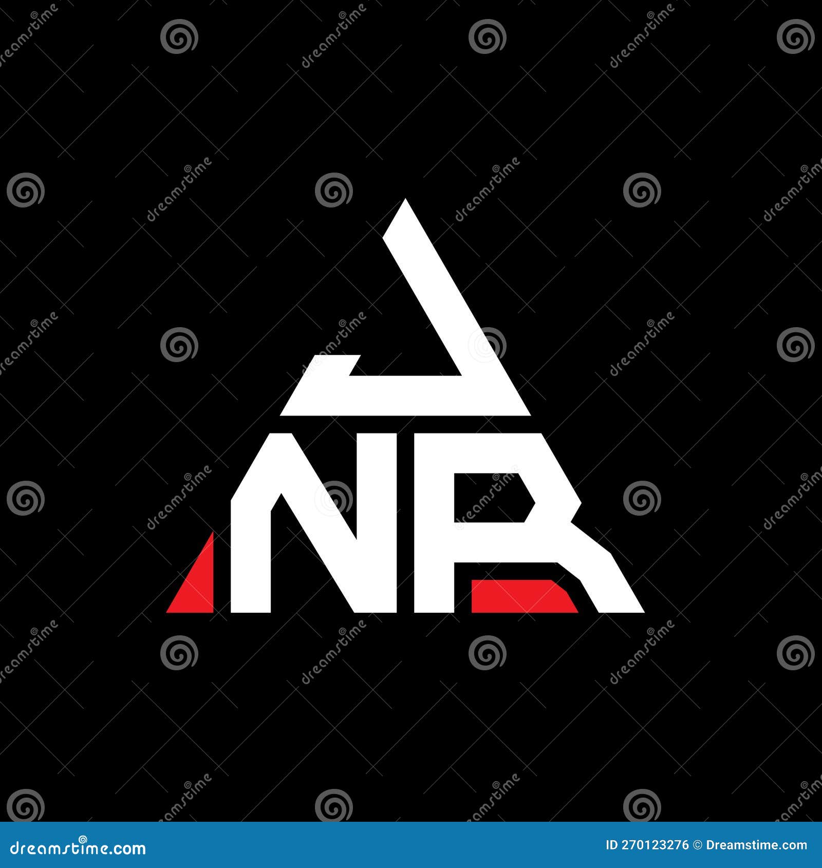 jnr triangle letter logo  with triangle . jnr triangle logo  monogram. jnr triangle  logo template with red