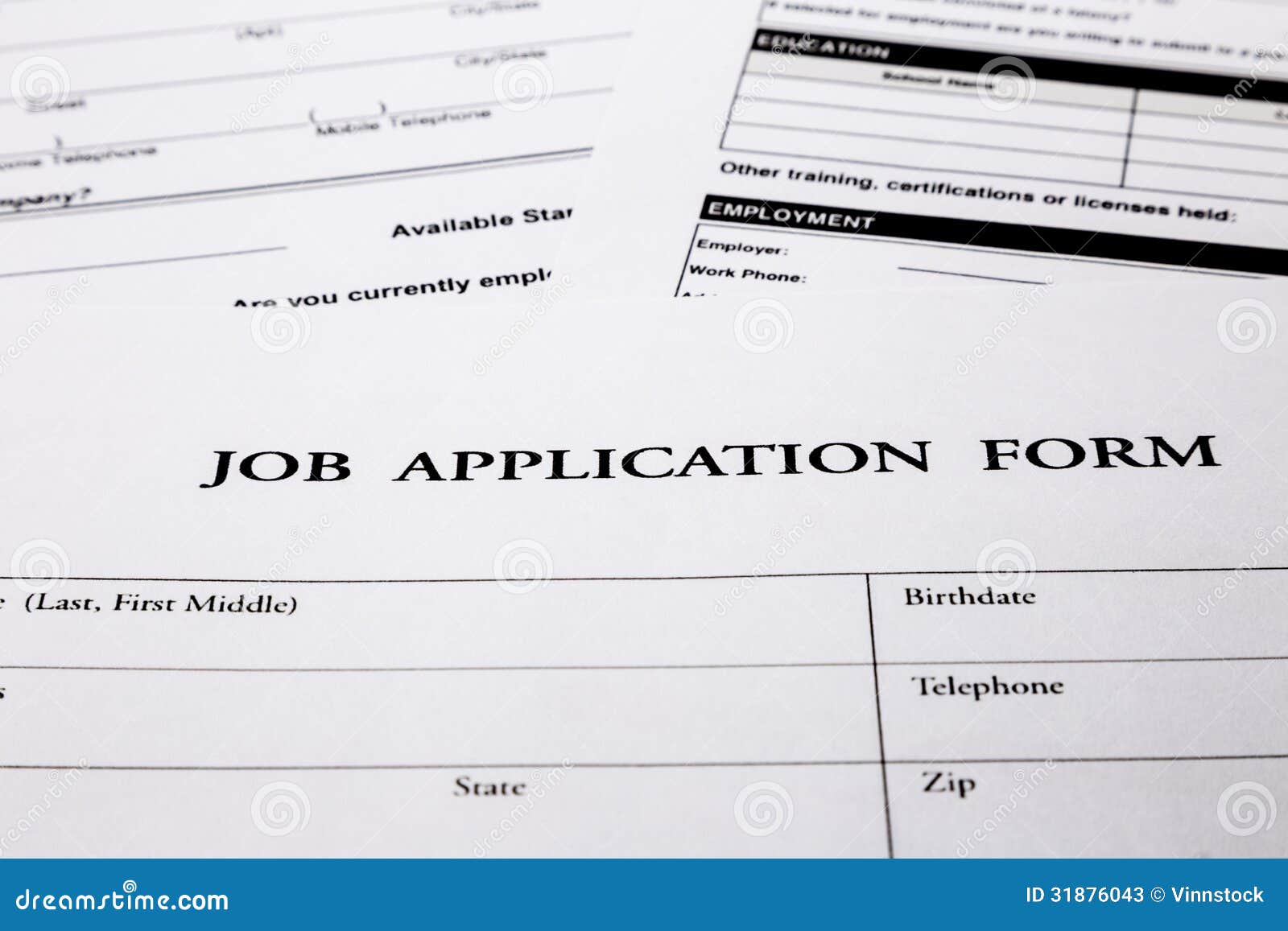 job application form