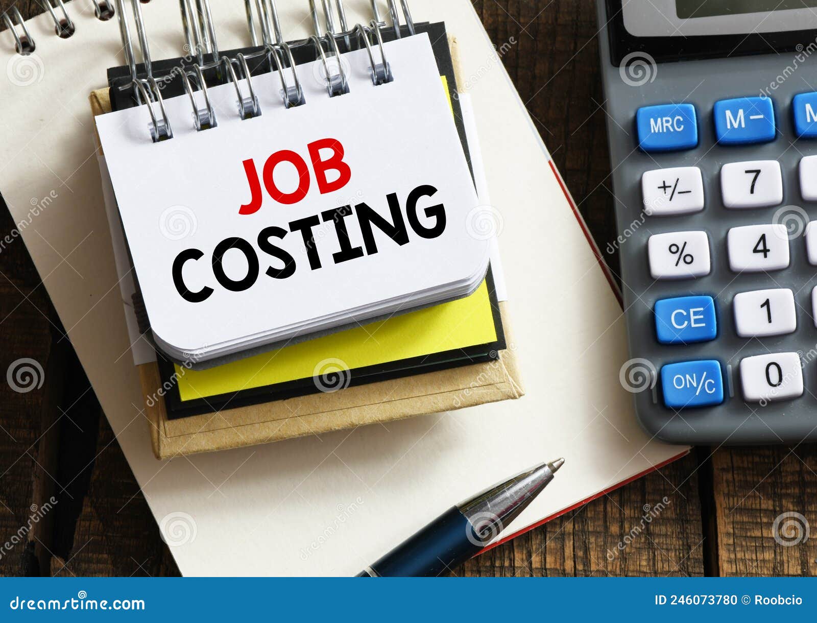 JOB COSTING Words in an Office Notebook Stock Photo Image of businesswoman, accounting 246073780