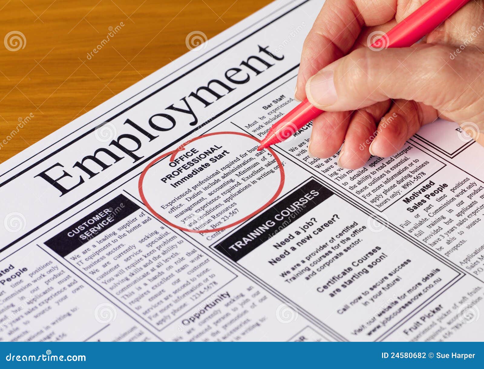 Job In The Employment Section Of Newspaper Stock Photography job-in-the-employment-section-of-newspaper-stock-photography