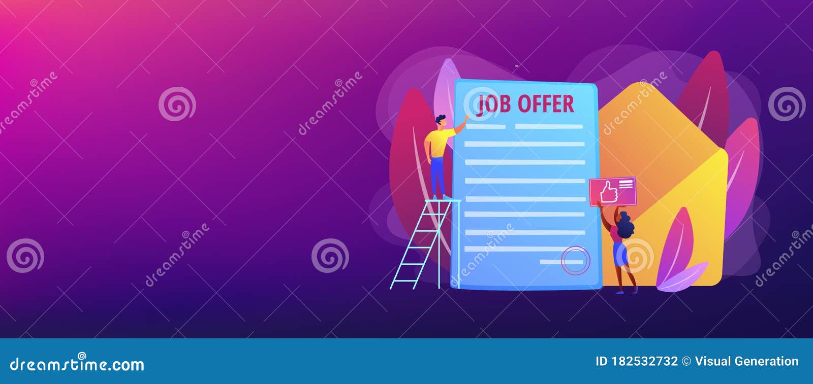 Job Offer Concept Banner  Header  Stock Vector Illustration of offer 