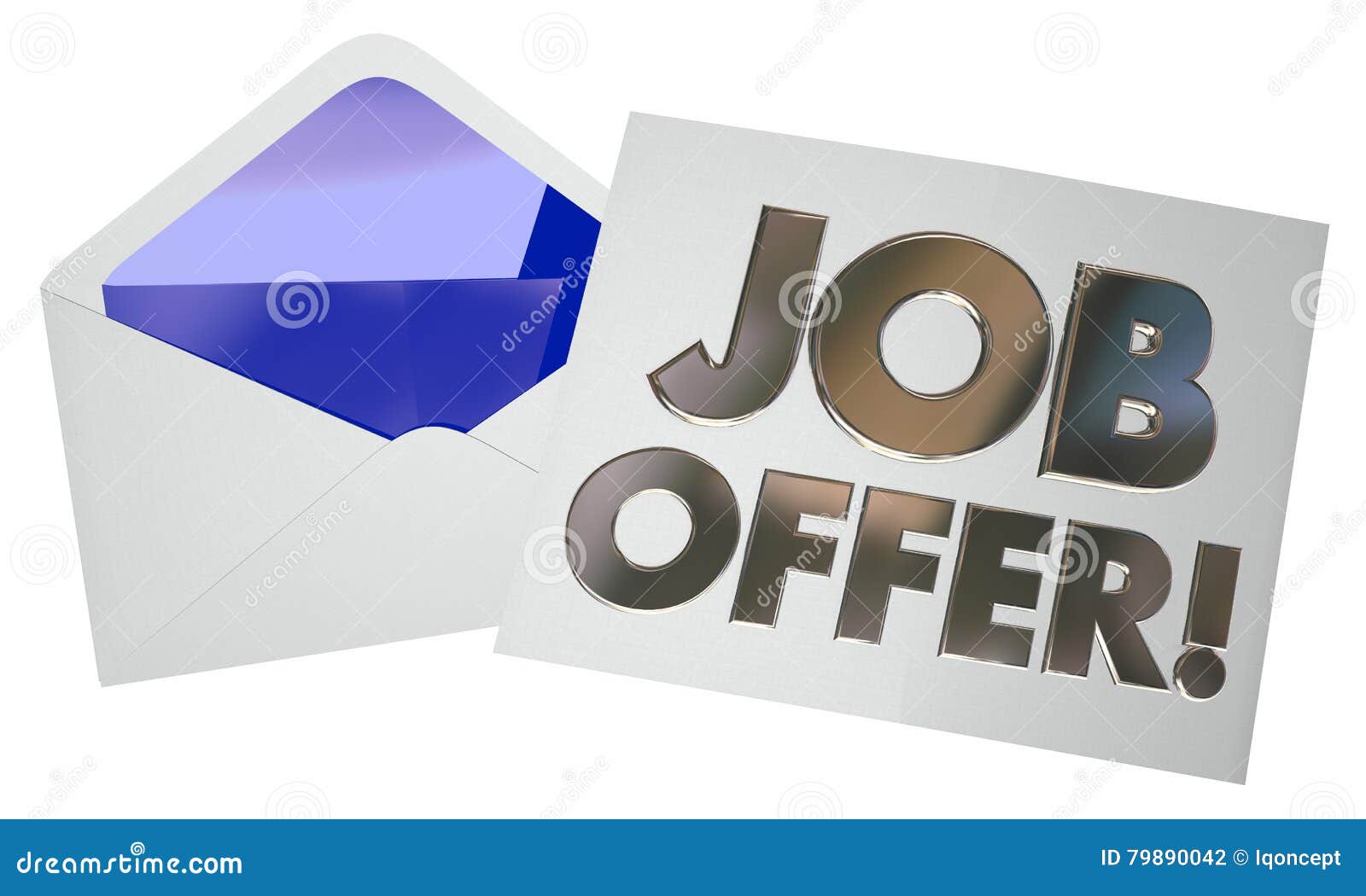 Job Offer Envelope Letter Note Que Abre a Carreira Nova Ilustração