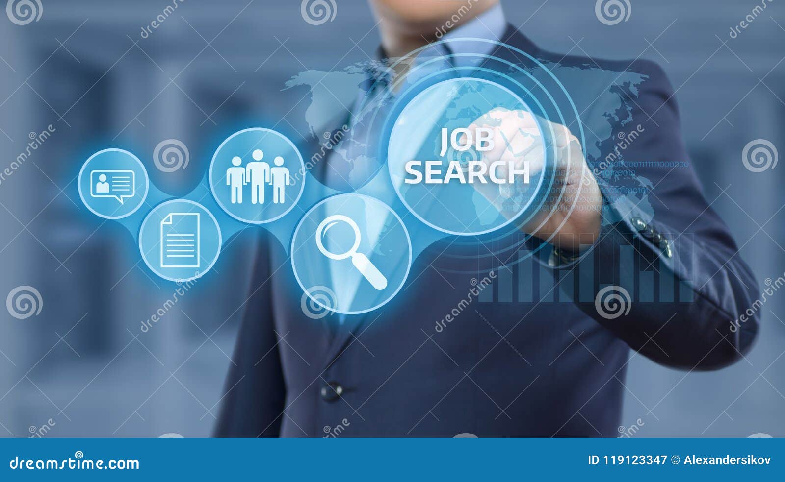 Job Search Human Resources Recruitment Career Business Internet Technology Concept