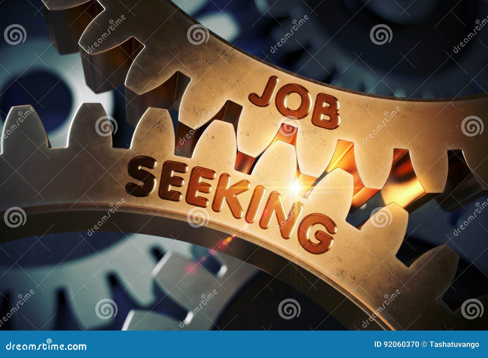 job seeking on the golden gears. 3d .