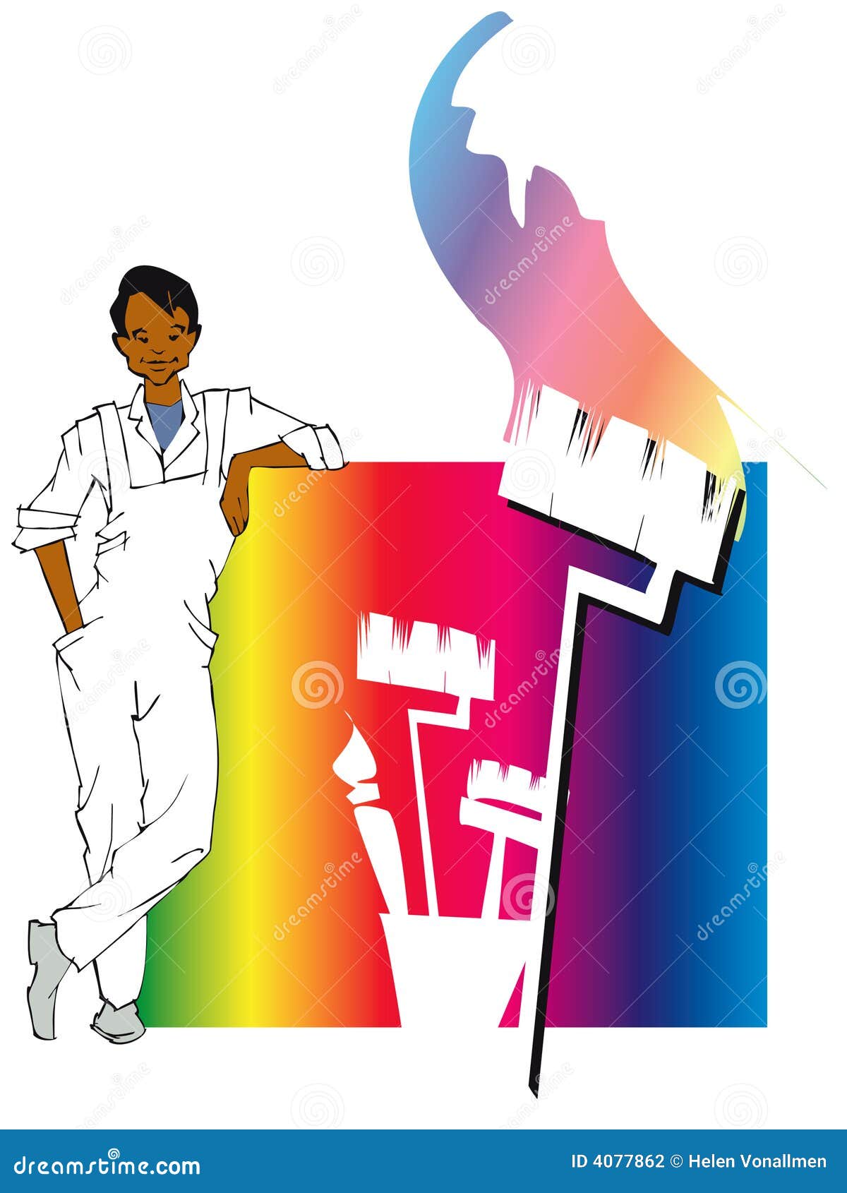 Job series house painter stock vector. Illustration of india 4077862