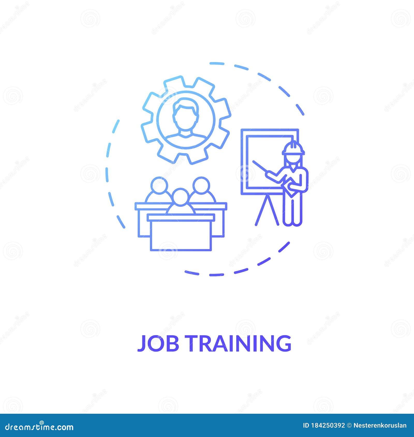 Job training concept icon stock vector. Illustration of gradient