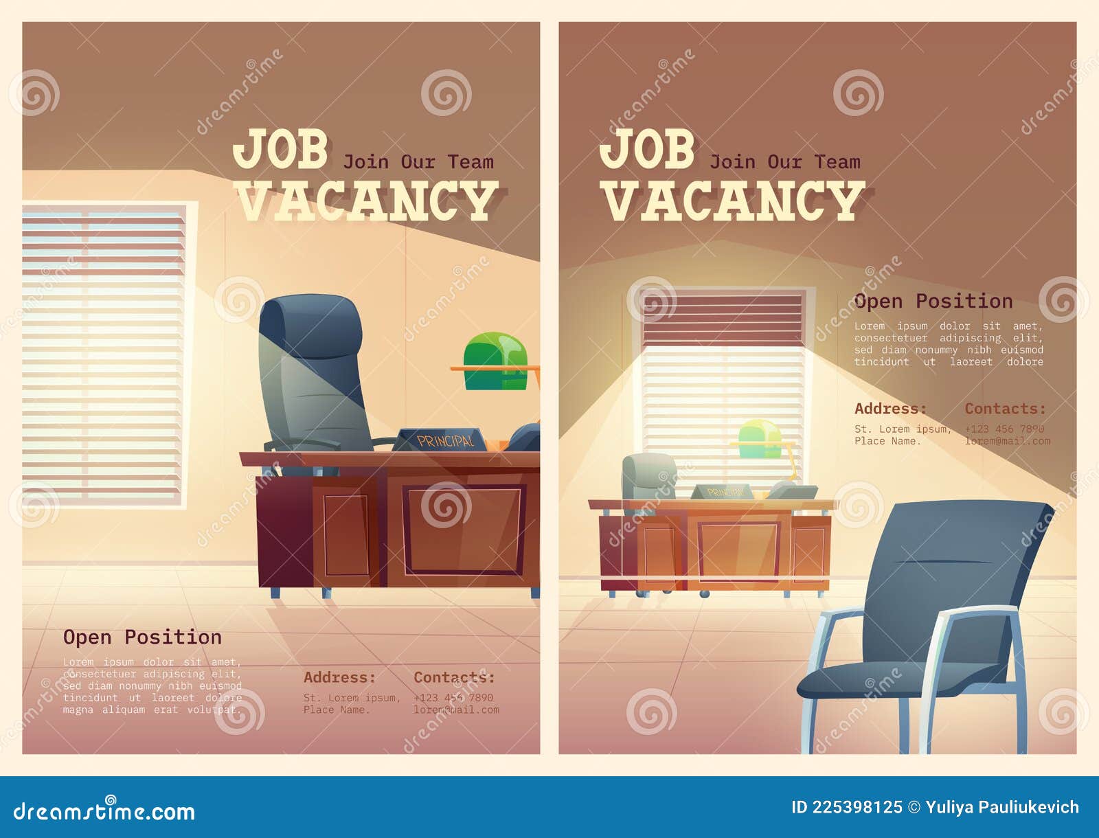 Job vacancy cartoon posters, we are hiring concept