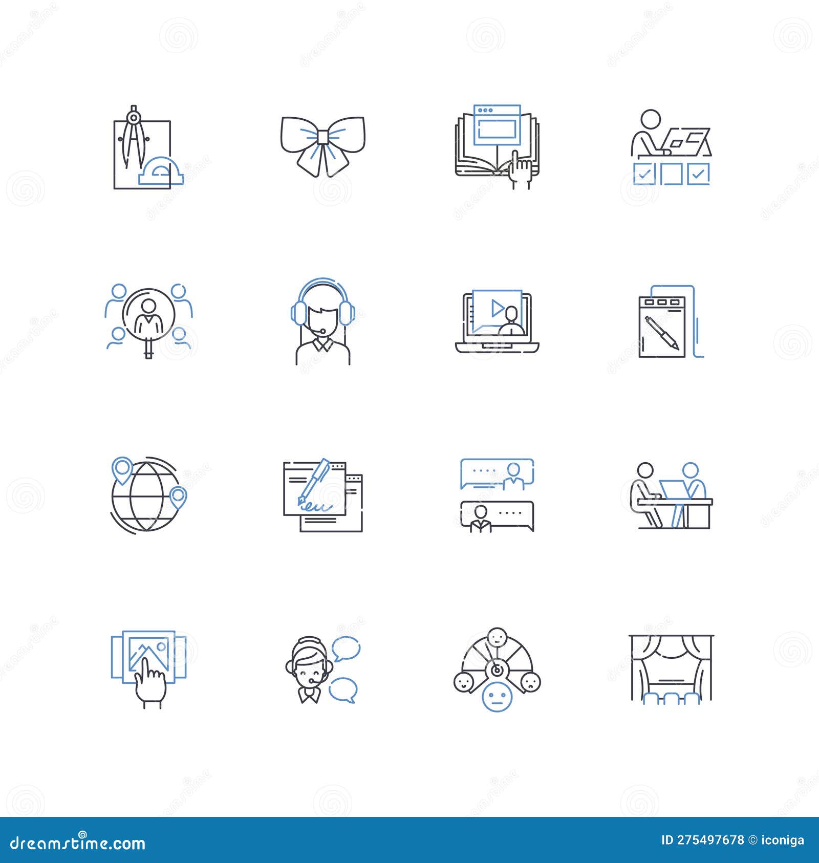 jobber line icons collection. scheduling, invoicing, quoting, estimating, dispatching, calendar, tracking  and