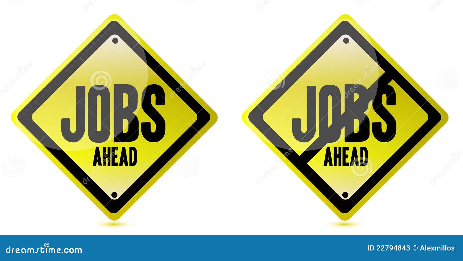 Jobs ahead Street sign stock vector. Illustration of alert 22794843