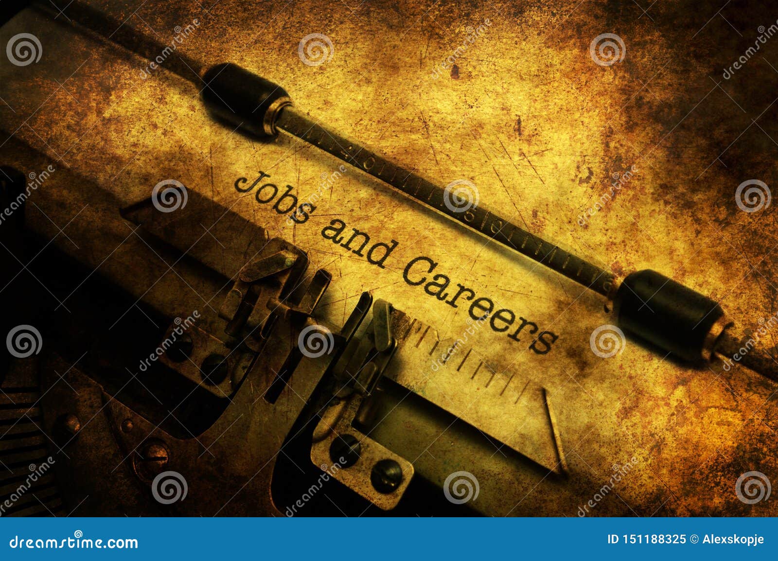 Jobs and Careers Text on Typewriter Stock Image Image of human