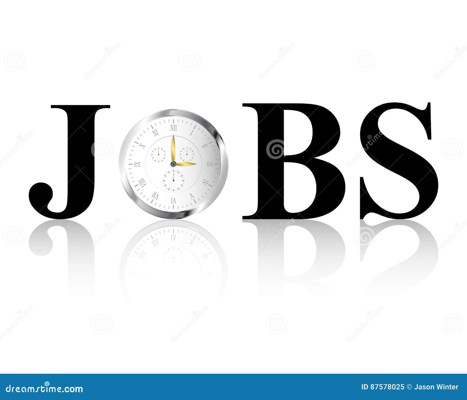 Jobs Clock stock vector. Illustration of time, unemployed 87578025