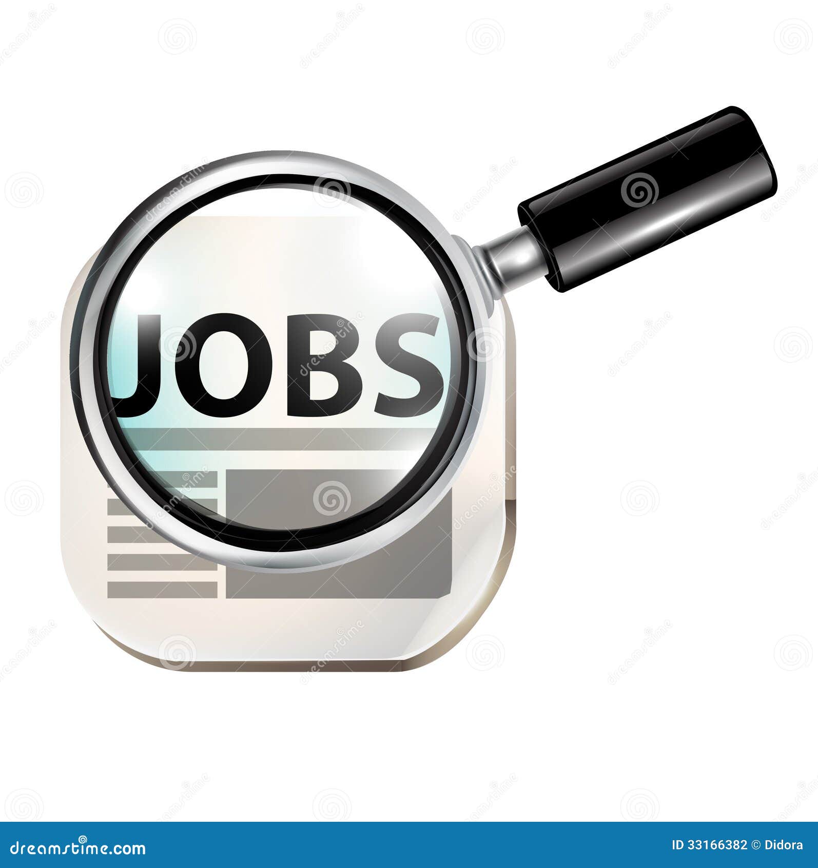Jobs Concept and Magnifying Glass Stock Illustration Illustration of